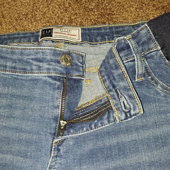 Gap Maternity Inset Panel Favorite Jegging Medium Indigo Denim Jeans - Picture 3 of 14